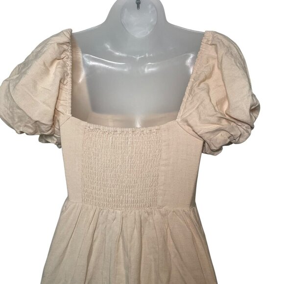 O.P.T. Zeoli Puff Sleeve Smocked Back Midi Dress XS NWT - Picture 6 of 8